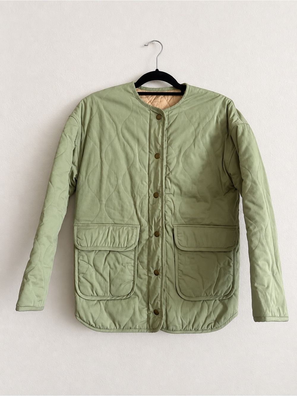 SEZANE Reversible Farel Jacket in Light Olive Green Size 34 Size 2 - Picture 6 of 14